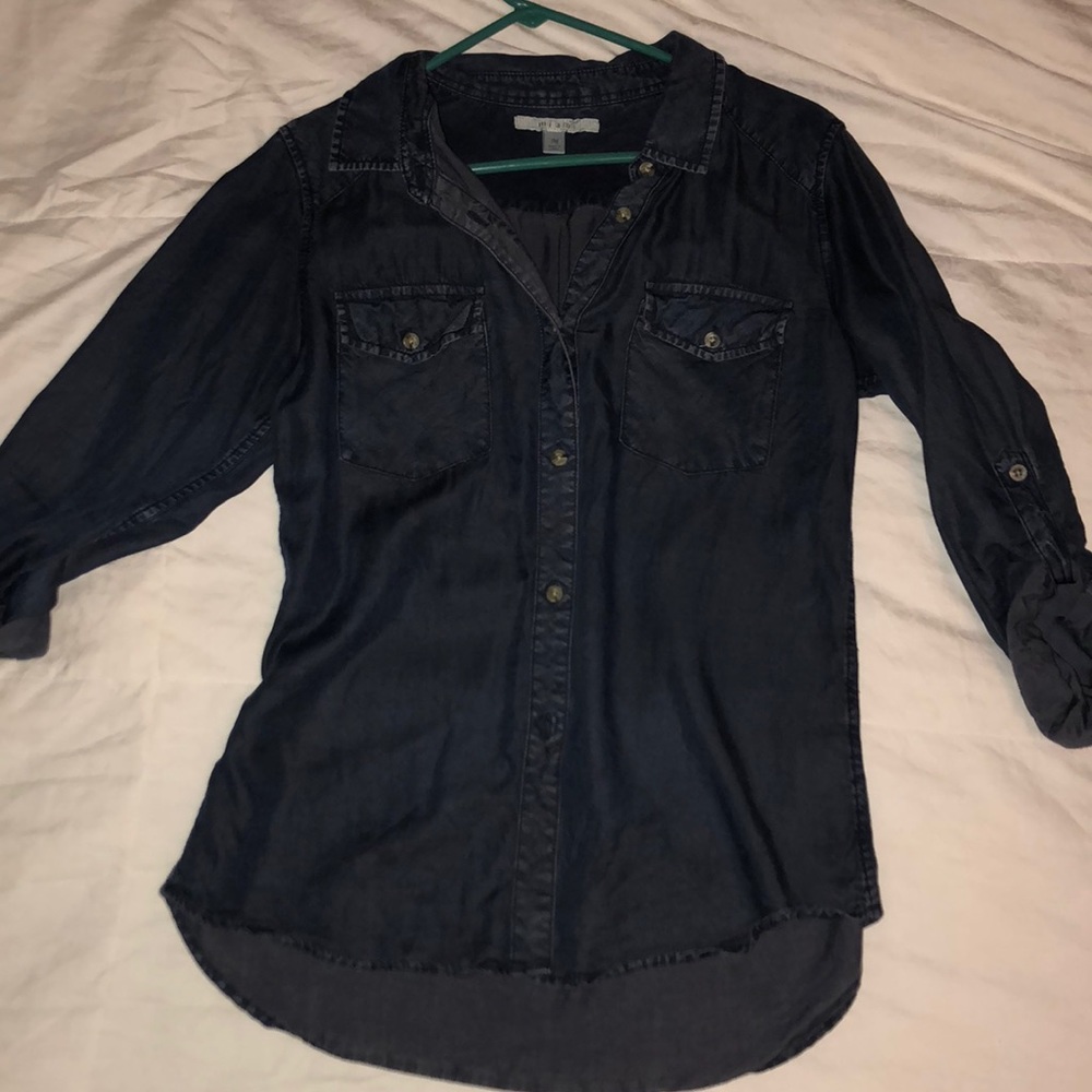 Navy blue button down